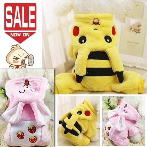 Warm Pet Dog Clothes Cartoon Fleece Costume Soft Puppy Coat Outfit for Dog Clothes for Small Dogs Winter Pet Clothing Hoodie