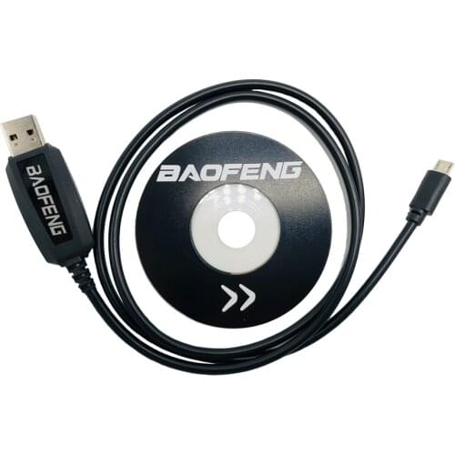 100% Original BAOFENG Bf t1 USB Programming Cable For baofeng BF-T1 bft1 Walkie Talkie Radio With CD software Parts Two Way radi