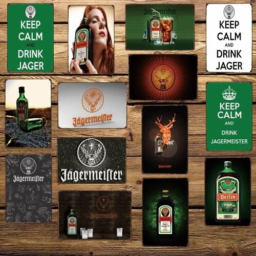 [ WellCraft ] Jagermeiter Metal TIN SIGN Decor for Bar Hotel Vintage Mural Painting FG-203