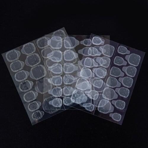 Jelly Nail Art Professional Tools Nail Glue Transparent Invisible Stickers Waterproof False Nail Double-sided Adhesive 24 Sheets