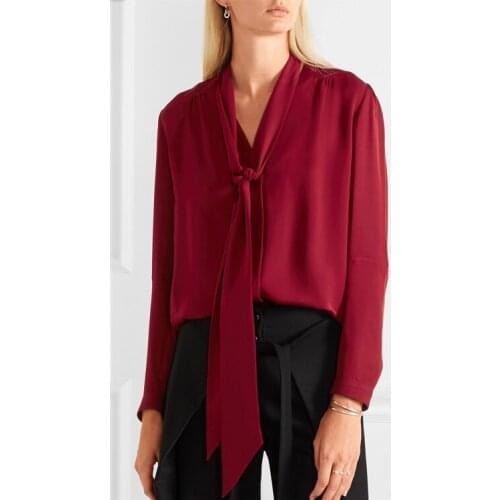 2017 European and American Elegant Style Women Strap V-neck Chiffon Shirt Top