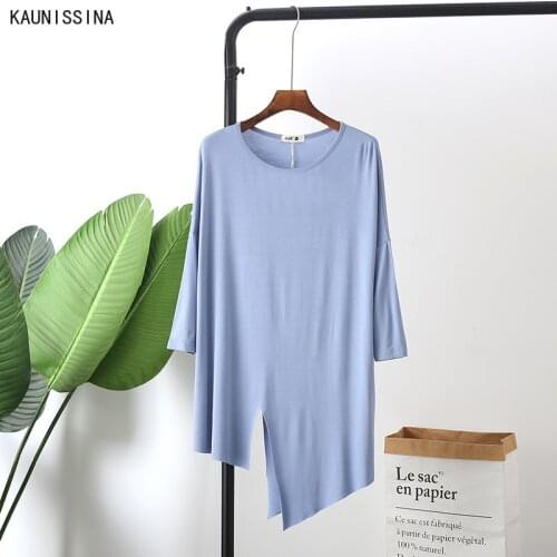 Women Oversized T-Shirts Solid Color Loose Top Female Thin Bottoming Shirt Long Plus Size Tee Tops