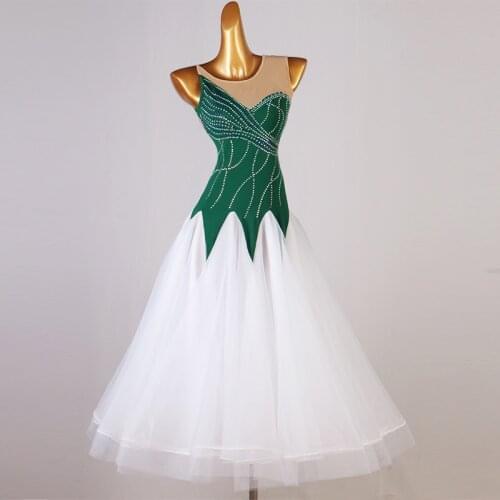 Womens ballroom dance dresses Tango standard waltz flamenco white blue buy dress for ballroom dancing lace children