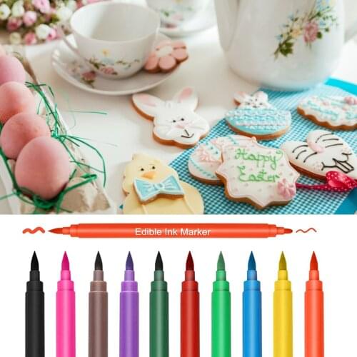 10pcs DIY Edible Pigment Pen Bake Accessories Food Drawer Color Pencils Markers Cake Biscuit Cookie Painting Decorating Tool