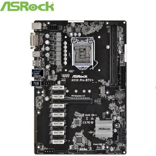 13GPU mining Used original H110motherboard for ASRock H110 PRO BTC+ 1151 DDR4 (instead of TB250-BTC PRO H81 BTC PRO TB85 H81S2)