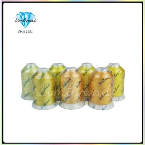 7 Yellow color Shade 100% Rayon Machine Embroidery Thread Ideal for Most Embroidery Machines 800m each