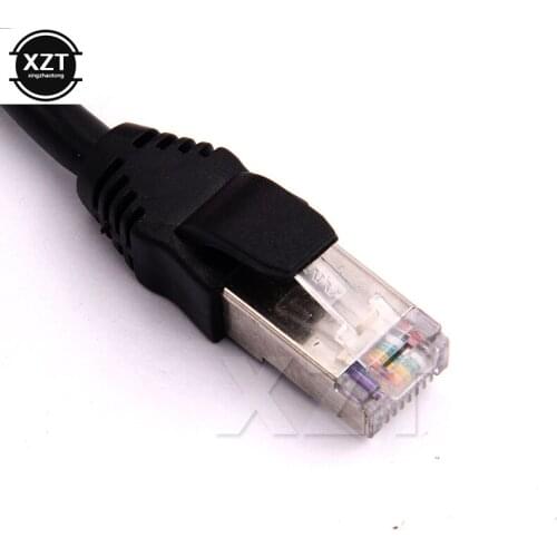 8Pin RJ45 Cable Male to Female Screw Panel Mount Ethernet LAN Network 8 Pin Angle Extension Cable 0.3m For PC High Quality New