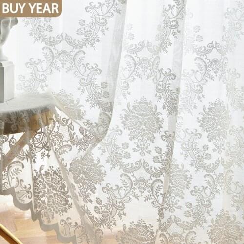 American Curtains for Living Dining Room Bedroom Idyllic White Lace Ins Wind Window Tulle Kitchen Curtains Lace Curtain Fabric