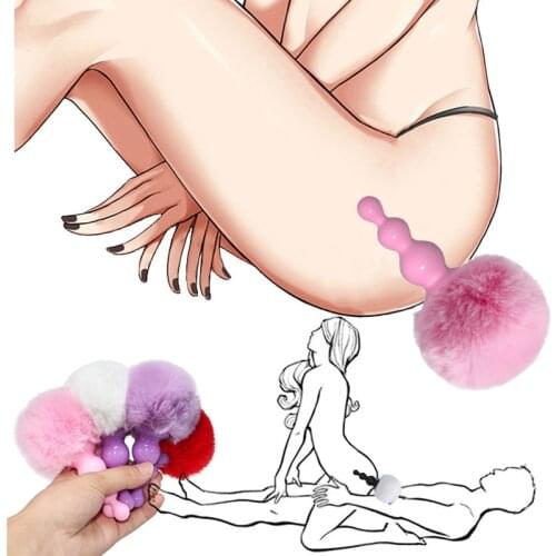 Sexy Plush Rabbit Tail Flirt Sex Toys For Women Men Gay Anus Butt Plug Prostate Massage Smooth Anal Plug Erotic Cosplay Silicone
