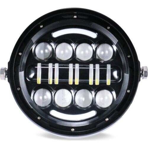 Black 7''Headlamp Motorcycle LED High /Low Beam Headlight DRL Running light +Head Light Ring For Honda Yamaha Kawasaki Suzuki