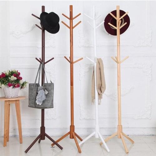 1pc Wooden Coat Hat Stand Tree Holder Hanger Rack Tree Branch Coat Hanger Natural Clothes Organizing Rack(White)