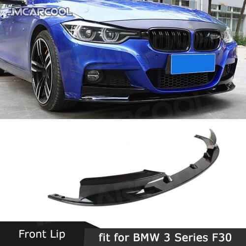 For BMW 3 Series F30 M Style 2012-2018 Sports Version Front Lip Aprons Splitters Spoiler ABS/Carbon Look Black Auto Car Styling