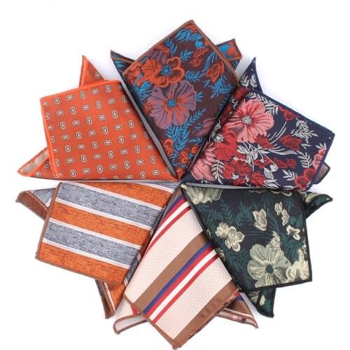 Jacquard Pocket Square For Men Women Striped Chest Towel Hanky Gentlemen kerchief Mens Suits Handkerchief Floral Pocket Towel