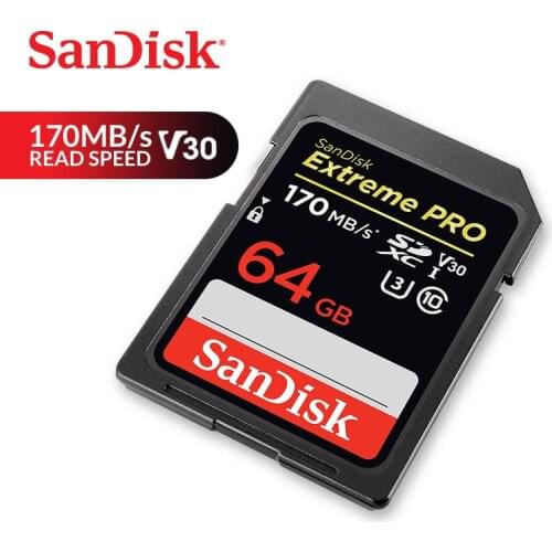 SanDisk Memory Card Extreme Pro SDXC SD Card 170MB/s Read 90MB/s Write 64GB C10 U3 V30 UHS-I 4K for Camera (SDSDXXY-064G-ZN4IN)