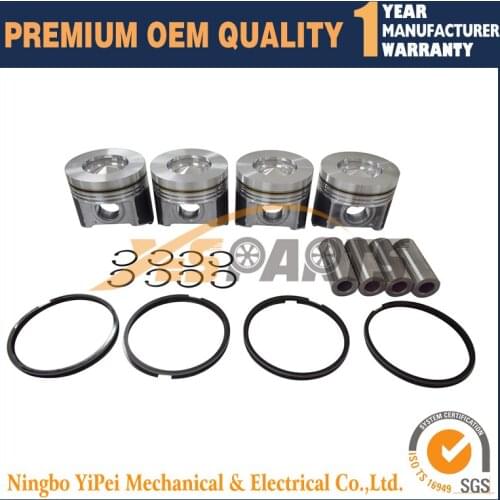 V3800 Engine 4 set Piston + Rings Kit Set STD for Kubota