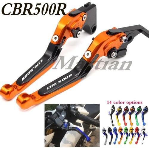 Laser Logo CBR500R CNC Folding Extendable Motorcycle Brake Clutch Levers For HONDA CBR500R 2013 2014 2015 2016