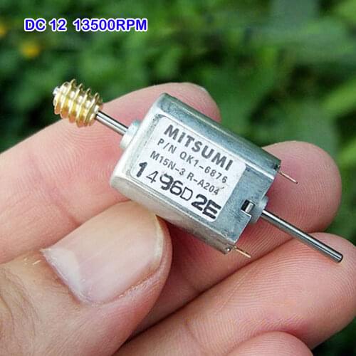 Mitsumi 030 Micro electric motor Iron back cover Carbon brush DC 12V-24V 9600-19500RPM high speed Double shaft motor With worm