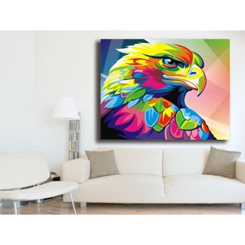 Large Size Wall art Colorful Eagle animal Canvas Painting For Living Room Home Decoration Oil Painting On Canvas Wall Painting