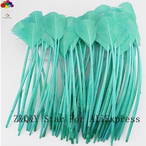 Natural 25-30CM Turkey nest Lin Wotou feather dyed mint green DIY craft jewelry decoration accessories