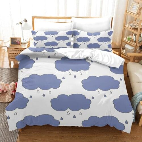 New 3D-printed Leaves and Clouds Series Patterned Bedding Set Duvet Covered Pillowcase Bed Home Spun Bedroom Decor Full Size