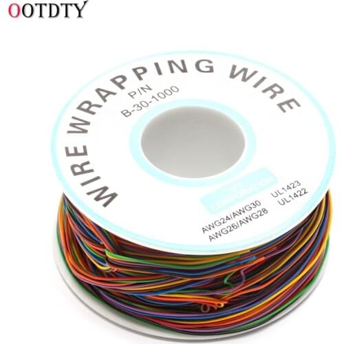 OOTDTY 2018 Fashion PCB Test Core Line 30AWG Wire Single Tinned Copper Wire 8-color Board Cable Roll