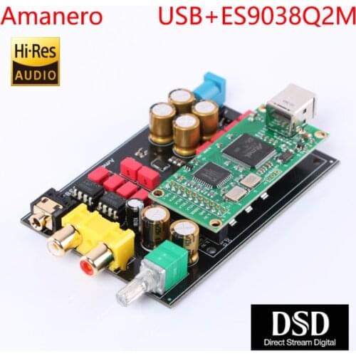 ES9038 Q2M DAC Board USB Digital Interface 32Bit 384k RCA 3.5MM Output Audio Decoder Headphone Amplifier Sound Card For Amanero