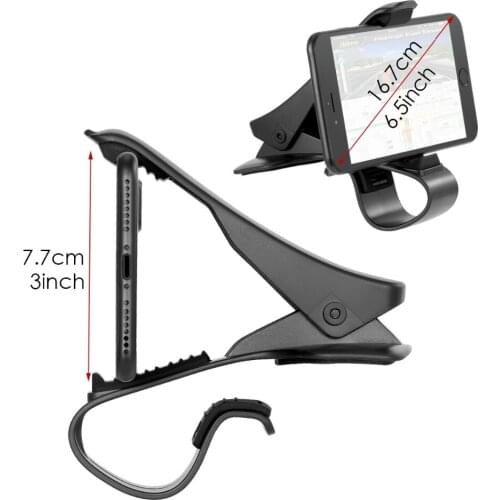 SOONHUA Mini Adjustable Phone Holders Non Slip Dashboard Car Mount Holder With Soft Rubber Pads Universal For Phone GPS Tablet