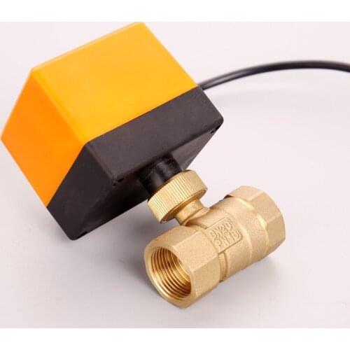 DN15/DN20/DN25 Electric Motorized Thread Ball Valve Brass AC 220V 2 Way 3-Wire 1.6Mpa with Actuator For water, gas, oil