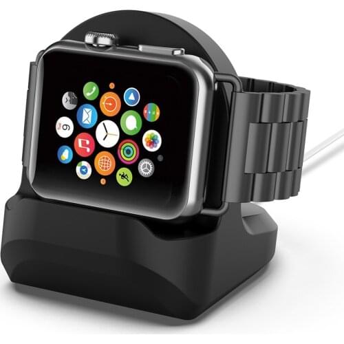 Silicone Charge Stand Holder Station Dock for Apple Watch Series 1/2/3 42mm 38mm Charger Cable
