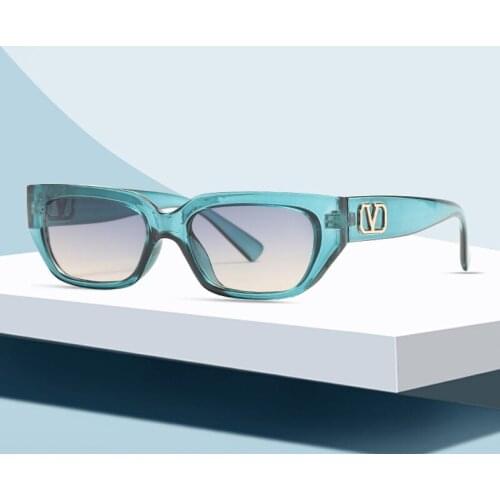 New arrival 2021 rectangle futuristic logo sunglasses women men brand designer fashion shades festival oculos de sol feminino