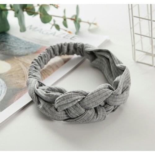 New Cotton Girls Hair Chinese Knot Headband Turban Headwrap Braid Twist Striped Elastic Head Band Bandage Women Hair Accessories