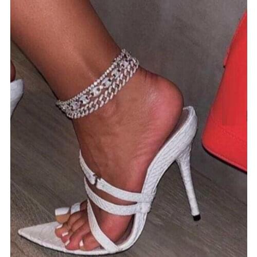 Women 9'' 10'' anklet foot chain jewelry with cz pave coffee bead charm paved wide chain leg jewelry for women lady beach style