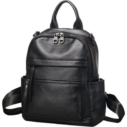 Women Backpack Genuine leather top layer leather backpack retro style travel Rucksack school bag ladies messenger female bag