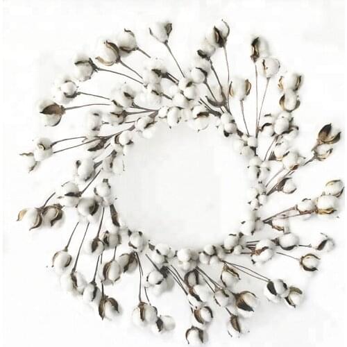 1pc/lot 2018 New Design 24 Inch Artificial Dried Cotton Flower Wreath