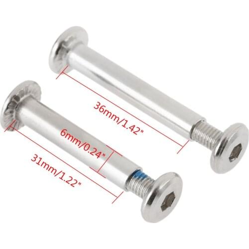 10Pcs Roller Skates Parts Axle Male & Female Screws Diameter 6mm *31mm/36mm for Adult Child Kid Free Skating Inline Skates Wheel