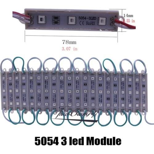100PS/5lot 5054 3 LED Module IP65 Waterproof DC 12V Super Bright Lighting Light Double Sided Adhesive Anti-static For Ad Design
