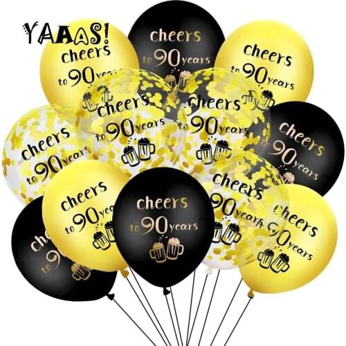 15Pcs Happy Birthday Balloons Decoration Cheers & Beers To 16 18 21 30 40 50 60 Years Old Anniversary Wedding Party Decoration