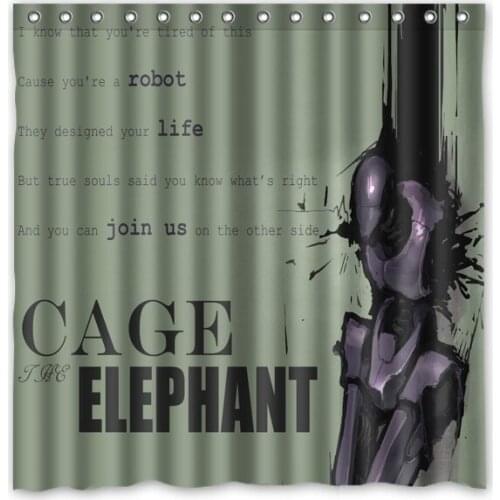 2016 Cage The Elephant Waterproof Shower Curtain Polyester Fabric Bath Curtains Cortinas Para Banheiro Hot Sale 180x180cm
