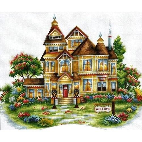 2021 Drop Shipping Embroidery Welcome Garden Counted Cross Stitch Kits with 100% Cotton Flosses & Free Shipping for Wall Decor
