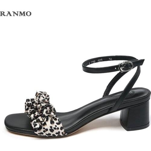 2021 French Retro Leopard Print Chunky Heel Sandal Casual Sandal Women Sandal Office Sandal Daily Commuter Sandal Comfortable
