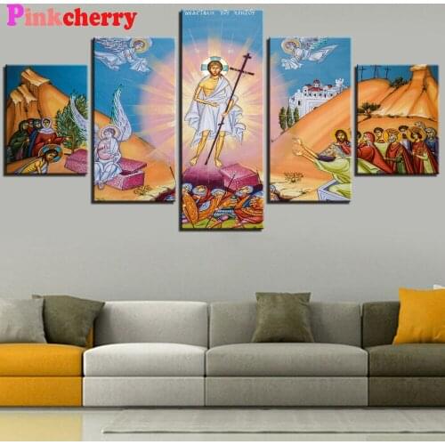 5d Diamond Painting Full Square/Round 5 Pieces Religion Jesus church Multi-Picture 3D Diamond Embroidery