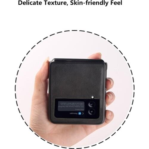 Phone Cover For Samsung Galaxy Z Flip 3 5G Case Genuine Leather Luxury New Classic Flip Anti Fingerprint Shockproof Protective