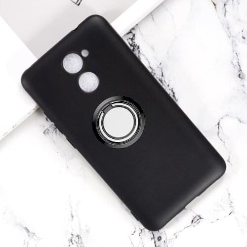For Huawei Y7 2017 Back Ring Holder Bracket Phone Case Cover Phone TPU Soft Silicone Cases ON Huawei Y7 Prime Enjoy 7 Plus 5.5"