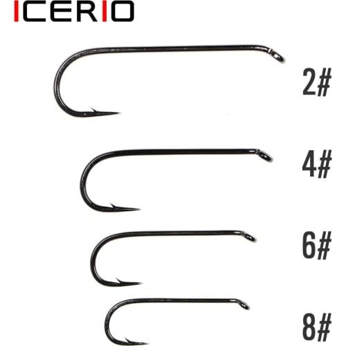 ICERIO 500PCS 4XL High Carbon Steel Trout Streamer Fly Tying Hook Trout Streamer Woolly Buggers Muddlers Zonkers Fly Tying Hooks