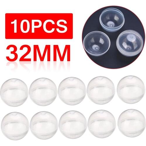 10pcs Transparent Vending Machine Empty Round Toy Capsules 1.2" 32mm Diameter Plastic Vending Machine Capsules For Kids Gifts