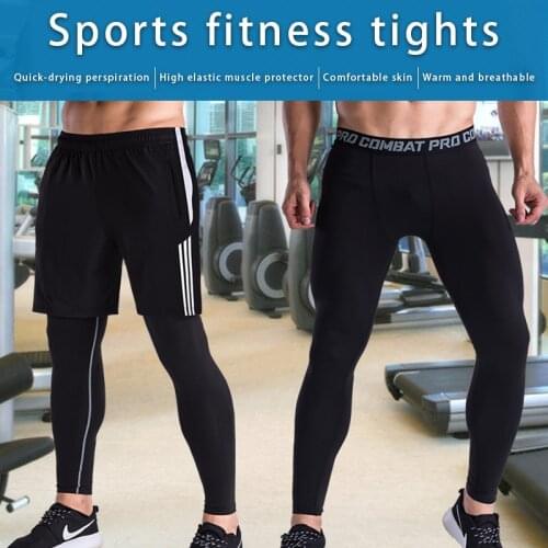 Compression Leggings Running Pants Men Bodybuilding Jogging Leggings Sports Male Gym Fitness Training Legging Quick Dry Trousers