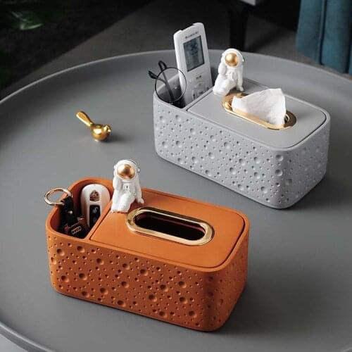 Tissue Boxes Creative Light Luxurious And Simple Modern Household Living Room Nordic Style Multifunctional Napkin Storage Box
