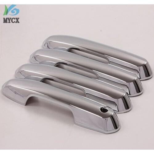 ABS Silver 4Pcs ABS Chrome Plated Side Door Handle Cover Case Trim Fit For Toyota RAV4 Rav 4 2019 2020