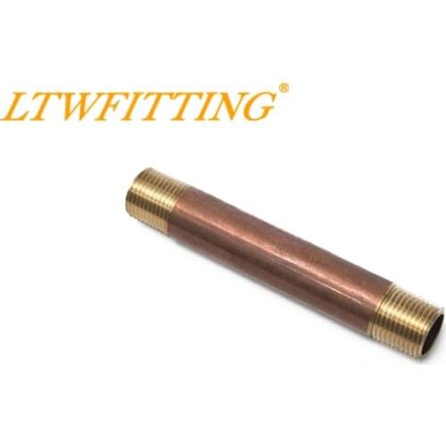 LTWFITTING Brass Pipe 5" Long Nipples Fitting 1/2" Male NPT Air Water