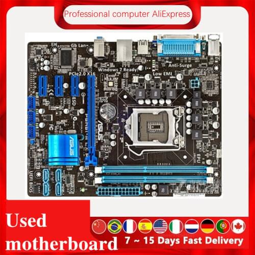 For ASUS P8H61-M LX PLUS Desktop Computer Motherboard LGA 1155 DDR3 For Intel H61 P8H61 Desktop Mainboard SATA II Used
